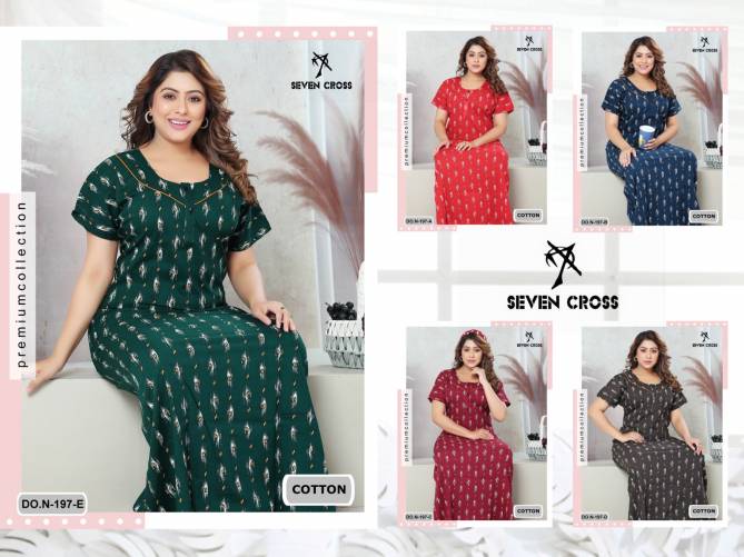 Night Wear Seven Cross Cotton 104 Nighty Gown Wholesale Price In Surat
